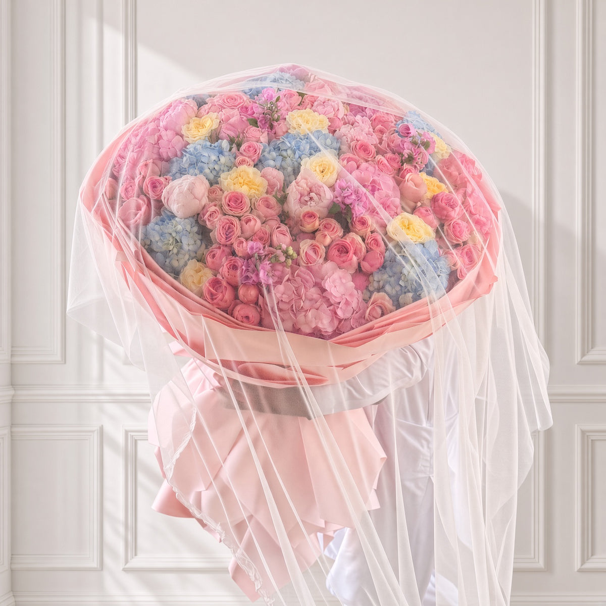 Pastel Veil Bridal Bouquet