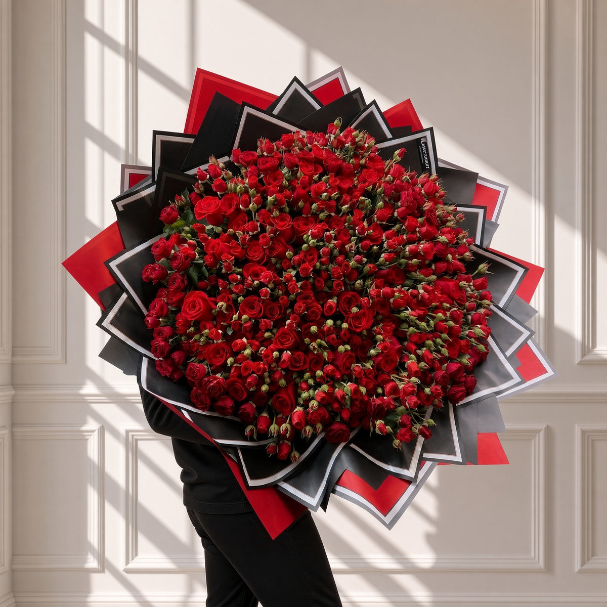 Red Rose Black Star Wrap Bouquet