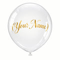 A single clear round balloon with a small tied valve at the bottom, shown against a plain white background.