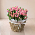 Pink Tulip Basket