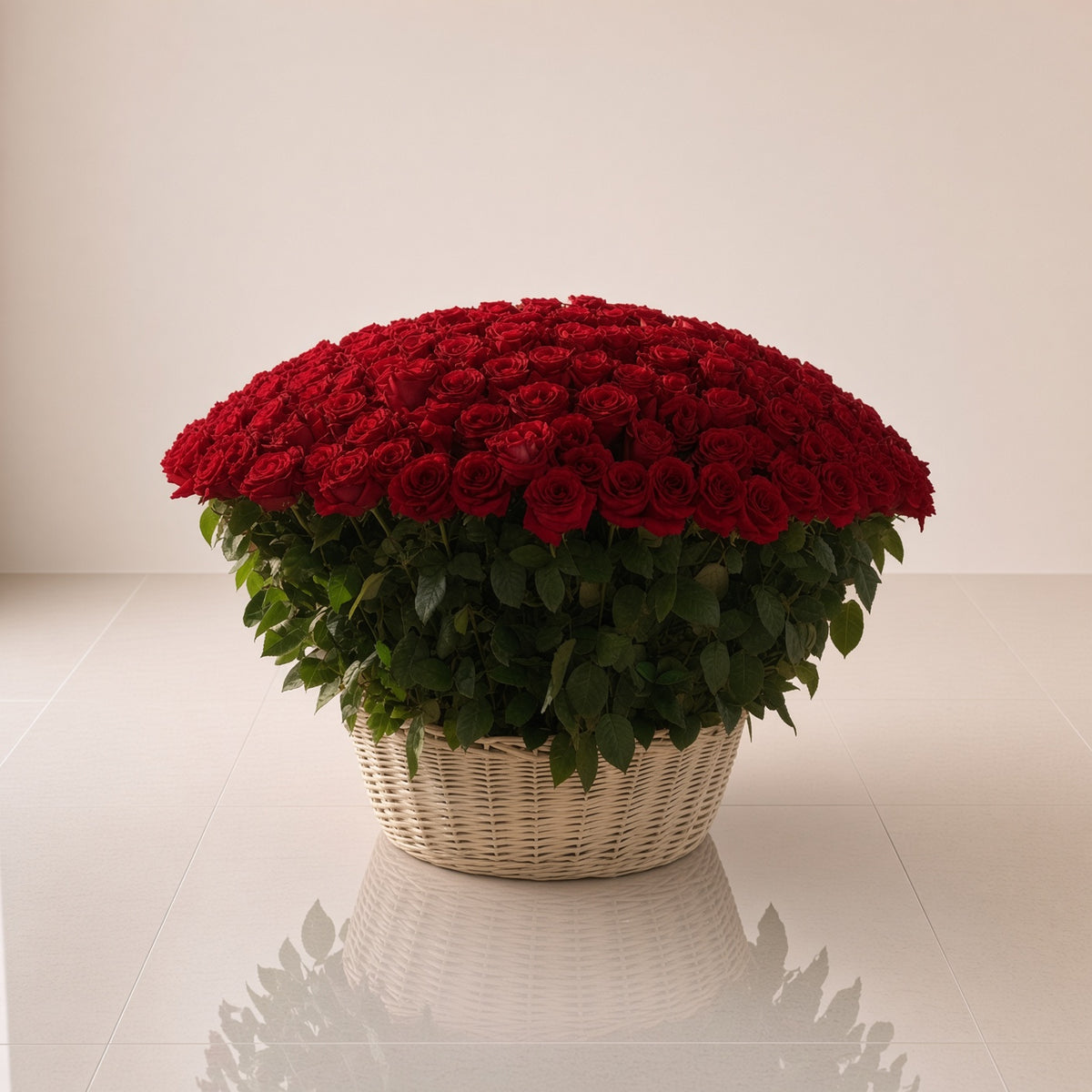 Premium Red Rose Basket